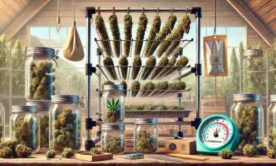Illustration of a Tiered Drying Rack Used for Cannabis