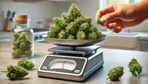 Illustration of a Kitchen Scaled Used to Weigh Harvested Cannabis